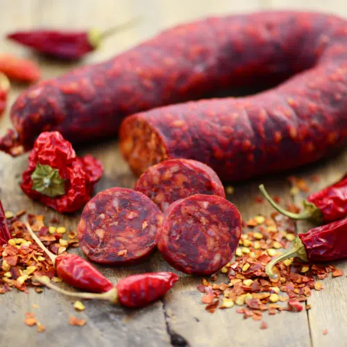 Chorizo fort sur sel