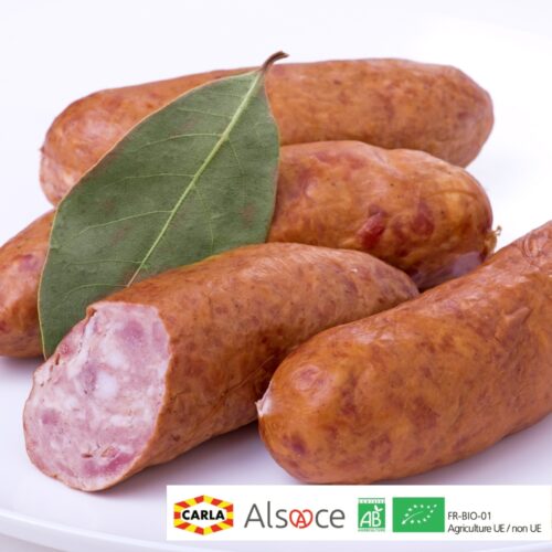 Mix saucisse à cuire type montbéliard BIO - 500 g à 1 kg